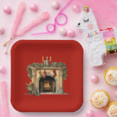 居心地の良いビクトリアン暖炉クリスマス ペーパープレート (パーティー)