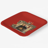 居心地の良いビクトリアン暖炉クリスマス ペーパープレート (傾斜あり)