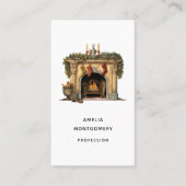 居心地の良いビクトリアン暖炉クリスマス 名刺 (正面)