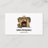 居心地の良いビクトリアン暖炉クリスマス 名刺 (正面)