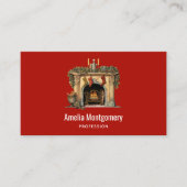 居心地の良いビクトリアン暖炉クリスマス 名刺 (正面)