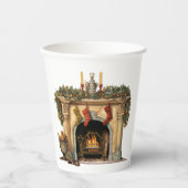 居心地の良いビクトリアン暖炉クリスマス 紙コップ (正面)