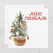 居心地の良いビンテージクリスマスツリー シーズンカード (正面/裏面)