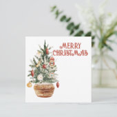 居心地の良いビンテージクリスマスツリー シーズンカード (スタンド正面)