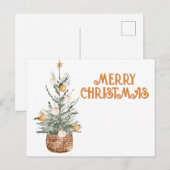 居心地の良いビンテージクリスマスツリー シーズンポストカード (正面/裏面)