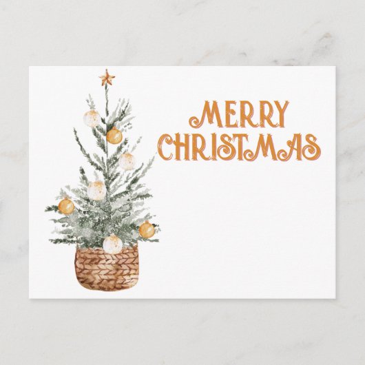 居心地の良いビンテージクリスマスツリー シーズンポストカード (正面)