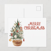 居心地の良いビンテージクリスマスツリー ポストカード (正面/裏面)