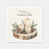 居心地の良いフェスティバル素朴クリスマス スタンダードカクテルナプキン (正面)