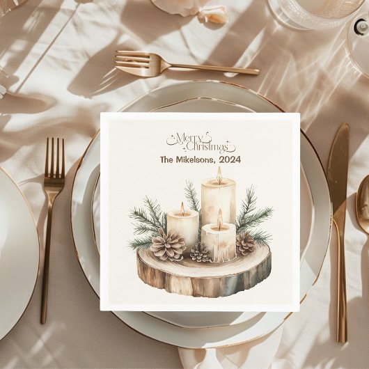 居心地の良いフェスティバル素朴クリスマス スタンダードカクテルナプキン