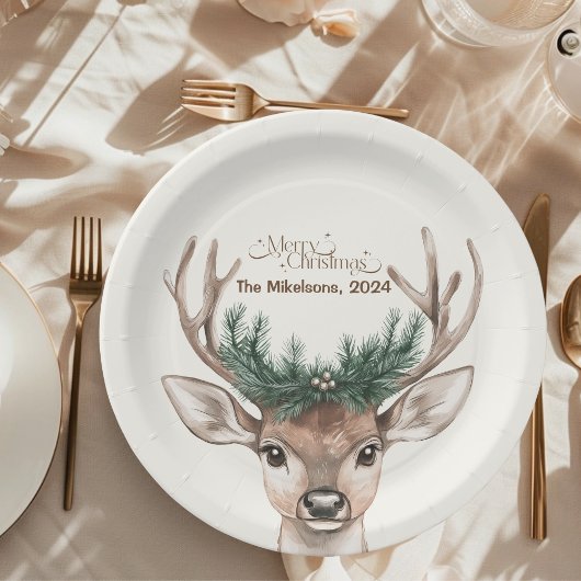 居心地の良いフェスティバル素朴クリスマス ペーパープレート