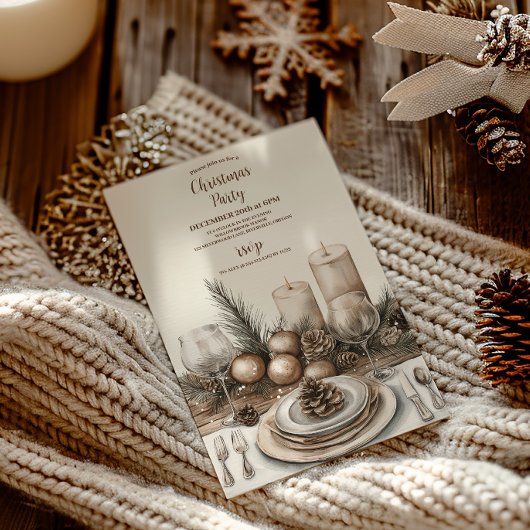 居心地の良いフェスティバル素朴クリスマス 招待状