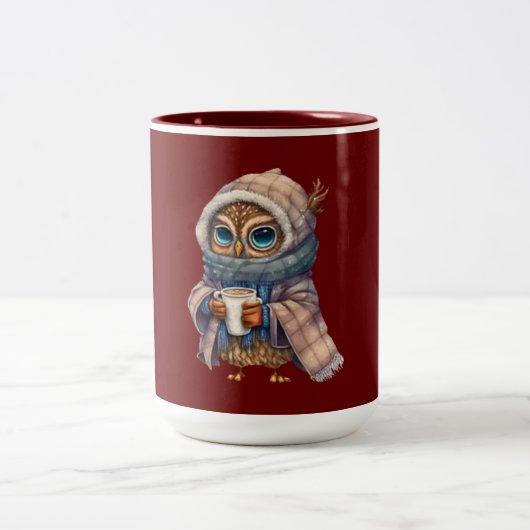 居心地の良いフクロウコーヒー ツートーンマグカップ (中央)