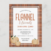 居心地の良いフランネルと友人たちがディナーを提供 シーズンポストカード (正面)