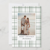 居心地の良いフランネルプレイドクリスマスフォトカード – 緑 シーズンカード (正面)