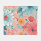 居心地の良いフローラ毛布 – ホームデコール用のスロー フリースブランケット (正面(横))