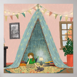 居心地の良いブックヌークキャンプインキャトゥーデイ ポスター