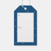 居心地の良いブルーのニットでかわいいクリスマス猫 ギフトタグ (裏面)