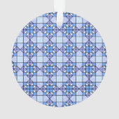 居心地の良いブルーウェザーベーンキルトブロックジオメトリック オーナメント (裏面)