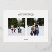 居心地の良いブルーブラックプライド縁ど3枚の写真クリスマス 箔シーズンカード (裏面)