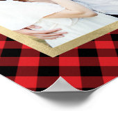 居心地の良いプレイド |赤と黒のバッファローの格子縞の休日 ポスター (角)