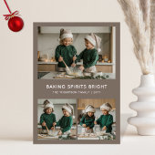 居心地の良いベーキングスピリッツ明るい家族クリスマスフォト シーズンカード