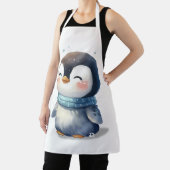 居心地の良いペンギン – かわいいデジタルアート エプロン (インサイチュ)