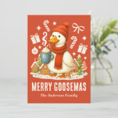 居心地の良いホットココアグースクリスマス シーズンカード (スタンド正面)