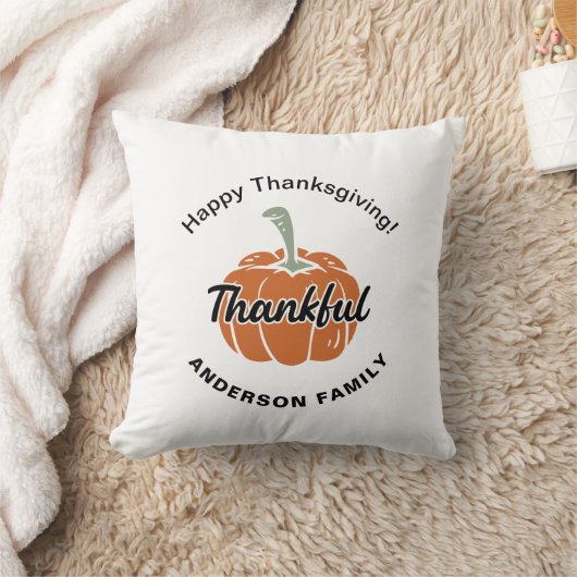 居心地の良いホワイトハッピーサンクスギビング クッション (ブランケット)