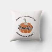 居心地の良いホワイトハッピーサンクスギビング クッション (裏面)