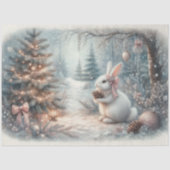 居心地の良いホワイトバニークリスマスウッドランドデクページ 薄葉紙 (正面)