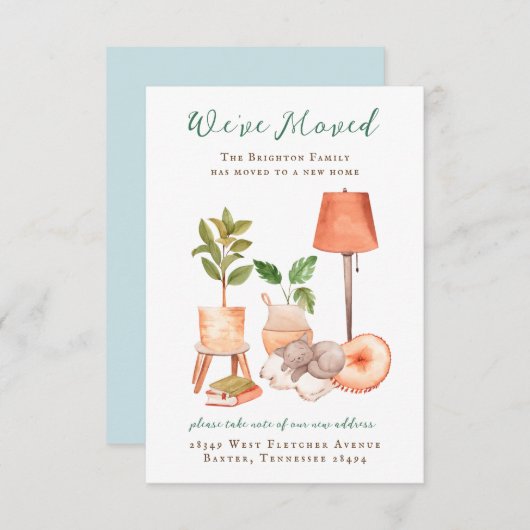 居心地の良いホームムービングアナウンス 招待状 (正面/裏面)