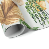 居心地の良いボホウォーターカラーパターンインドアハウスプラント ラッピングペーパー (ロールコーナー)