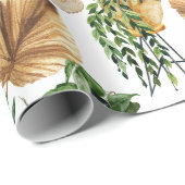 居心地の良いボホウォーターカラーパターンインドアハウスプラントW ラッピングペーパー (ロールコーナー)