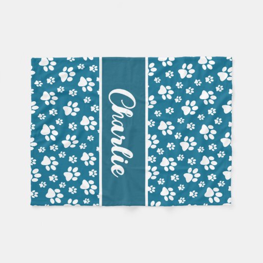 居心地の良いポーパーソナライズされたトプリントドッグブランケットカスタム- P フリースブランケット (正面(横))