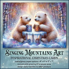 居心地の良いポーラベアココアクリスチャンフレンズクリスマス シーズンカード