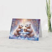 居心地の良いポーラベアココアクリスチャンフレンズクリスマス シーズンカード (正面)