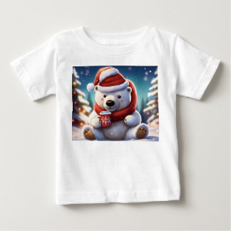 居心地の良いポーラーベアークリスマスティー ベビーTシャツ
