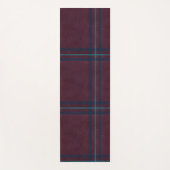 居心地の良いマルーンプレイドとスイスドット ヨガマット (正面)