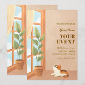 居心地の良いミニマル猫ホーム 招待状 (正面/裏面)