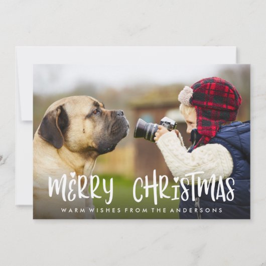 居心地の良いメリークリスマスホリデーフォトカード シーズンカード (正面)