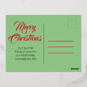 居心地の良いメリークリスマス – アフリカ系アメリカ人クリスマス 箔シーズンポストカード (裏面)