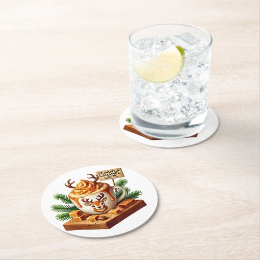 居心地の良いモーニングコーヒーアート昇華 ラウンドペーパーコースター (インサイチュ)