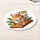 居心地の良いモーニングコーヒーアート昇華 ラウンドペーパーコースター (アングル)