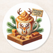 居心地の良いモーニングコーヒーアート昇華 ラウンドペーパーコースター (正面)