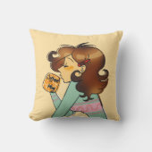 居心地の良いモーニングコーヒームードアート クッション (正面)