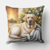 居心地の良いラブラドールレトリエバークリスマスイエロードッグ クッション (裏面)