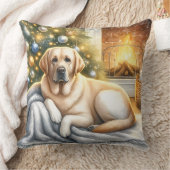 居心地の良いラブラドールレトリエバークリスマスイエロードッグ クッション (ブランケット)