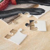 居心地の良いラブラドールレトリエバークリスマスパピードッグ ジグソーパズル (側面)