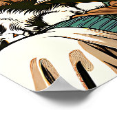 居心地の良いレディ読ズとコーヒーとキャットカード ポスター (角)