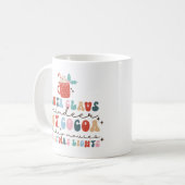 居心地の良いレトロクリスマスカラフルおもしろい コーヒーマグカップ (正面左)